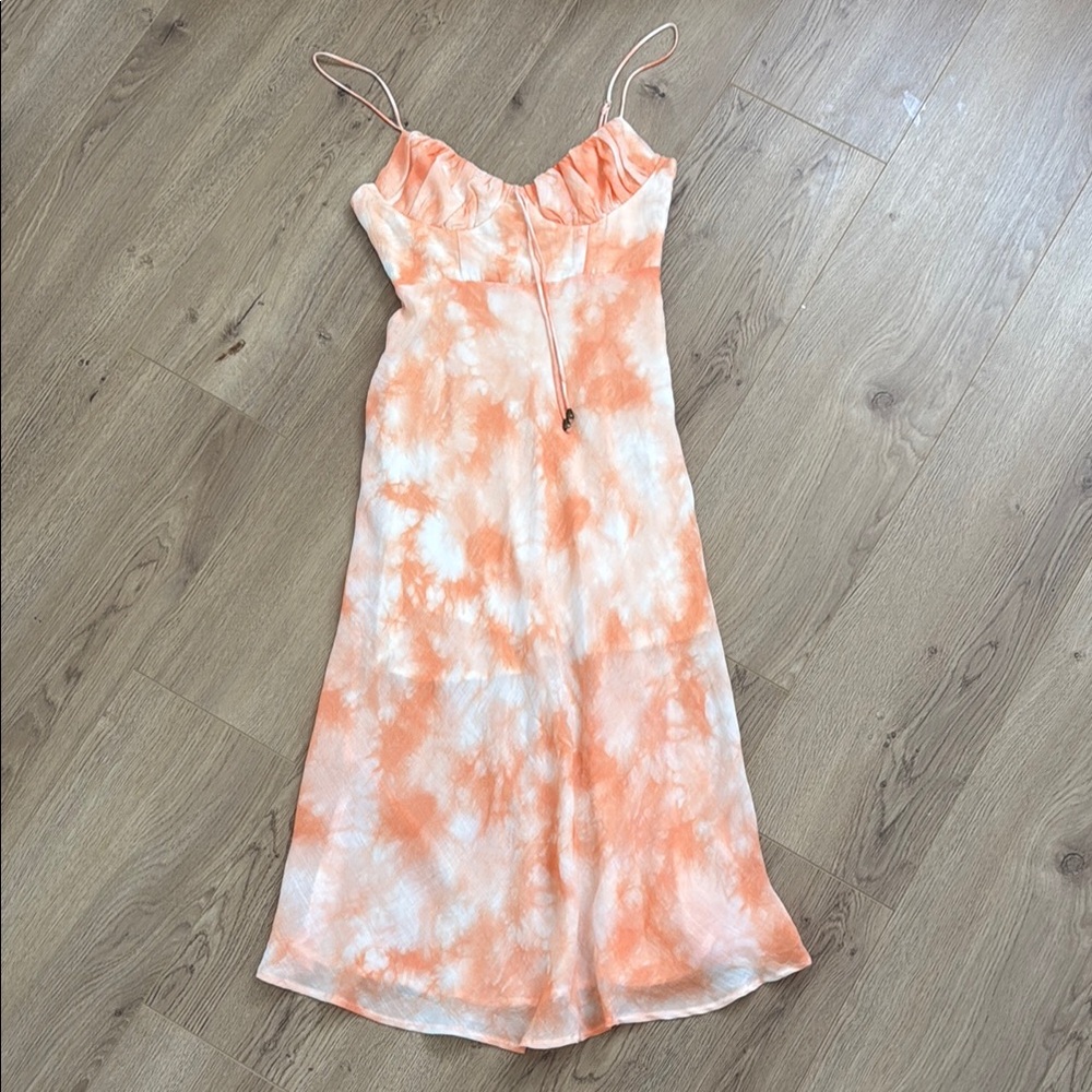 Petal + Pup Orange Tie-Dye Spaghetti Strap Dress